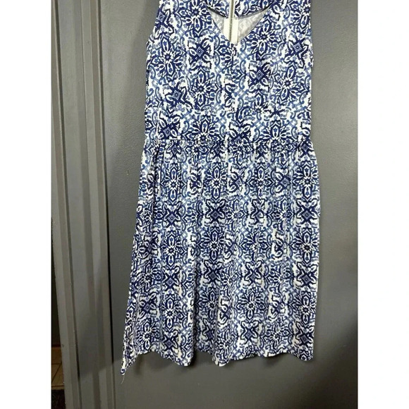 Milly For Design Nation Italia Dress A-Line V-neck Blue Combo 8 Pleated Banvin - Picture 3 of 12